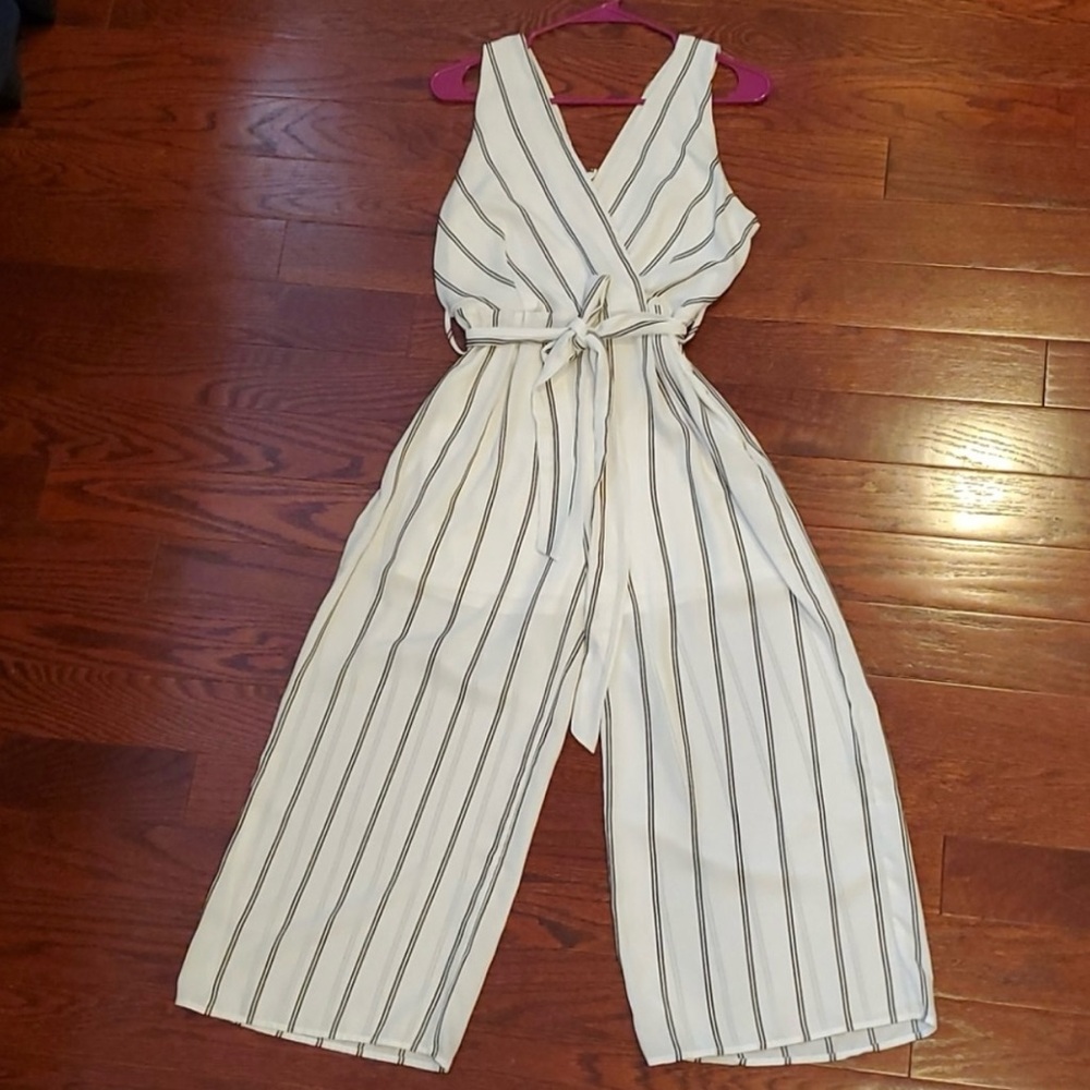 Striped Sleeveless Jumpsuit